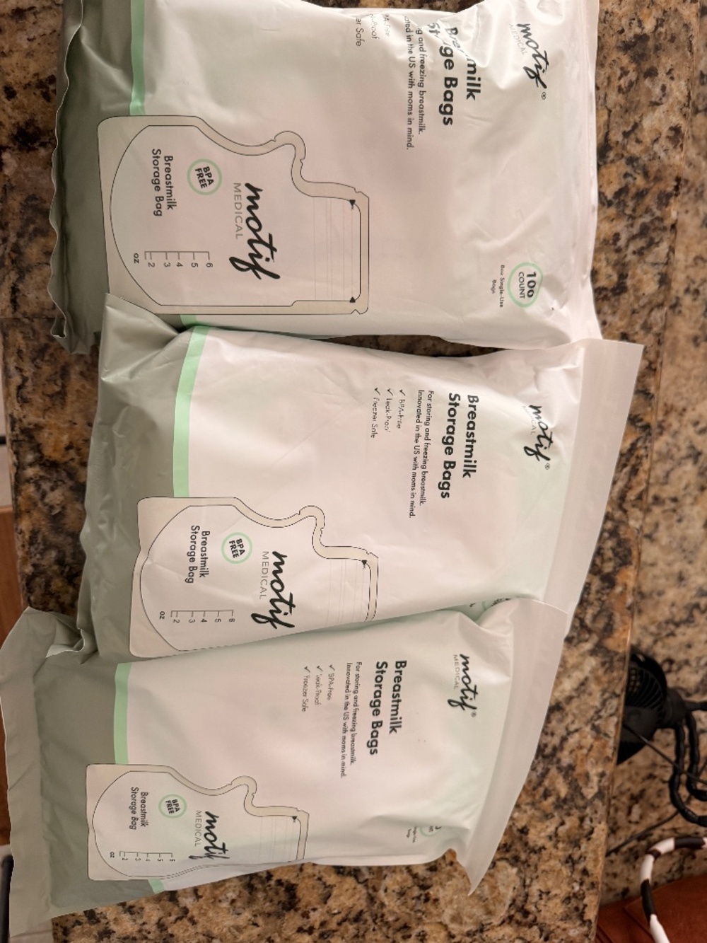 Motif breast milk storage bags